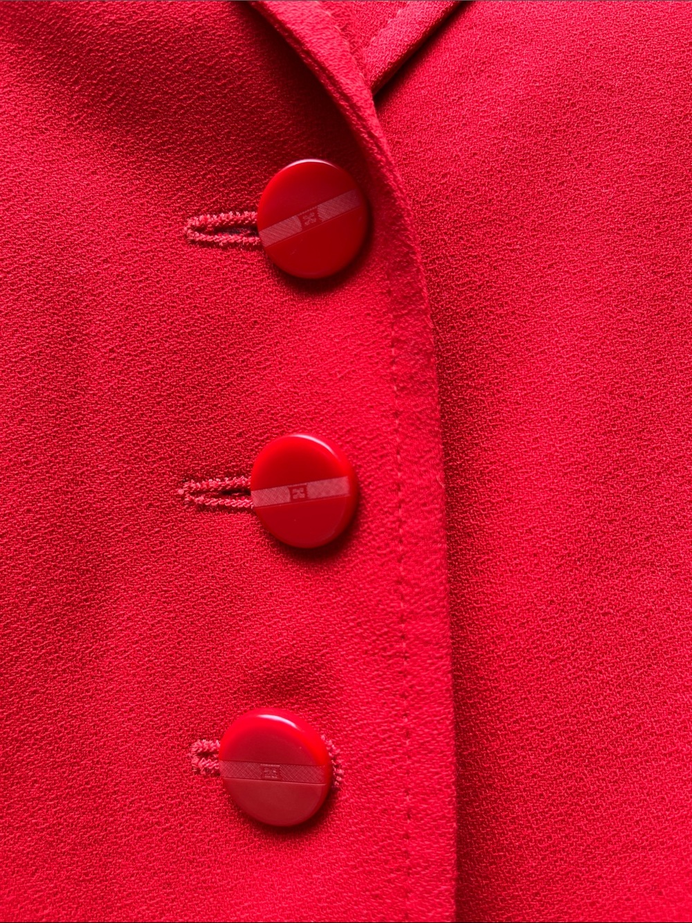 Escada Vibrant Red Notched-Collar Button Front Blazer - Picture 2 of 7